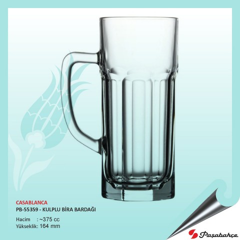 Casablanca Pb-55359 - Kulplu Bira Bardağı 375 cc 24