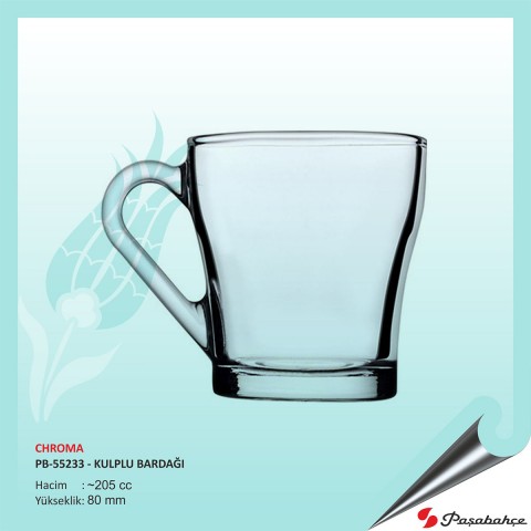 Chroma Pb-55233 - Baskılı Kulplu Bardak 205 cc