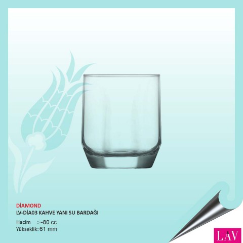 Baskılı Diamond Likör Bardağı 80 cc