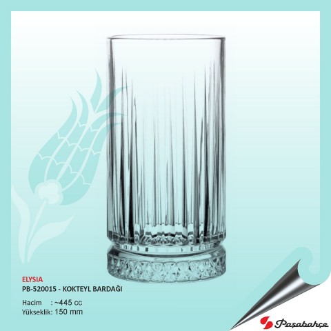 Baskılı Elysıa Pb-520015 - Kokteyl Bardağı 445 cc