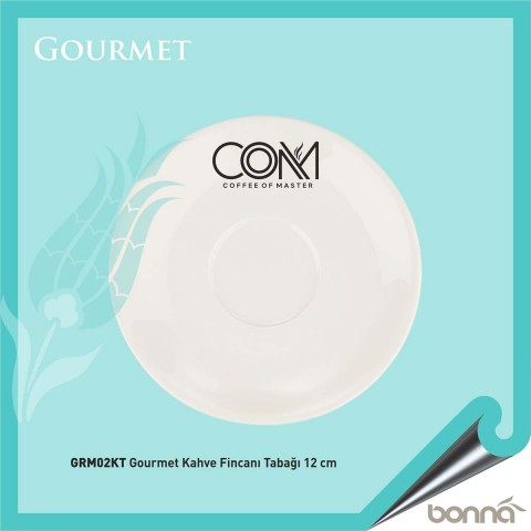 Baskılı Bonna Gourmet Kahve Fincanı Tabağı 12 cm Baskılı Bonna Gourmet Kahve Fincanı Tabağı 12 cm