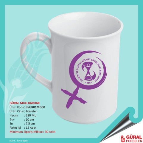 Baskılı Güral 01 Porselen Kupa Bardak