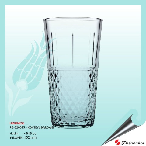 Hıghness Pb-520075 - Baskılı Kokteyl Bardağı 515 cc