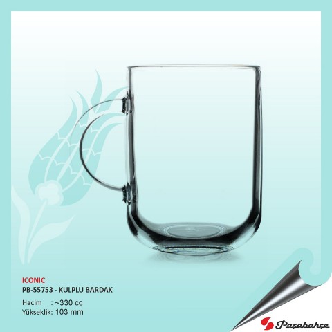 Iconıc Pb-55753 - Baskılı Kulplu Bardak 330 cc