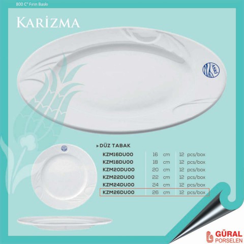 Karizma Düz Tabak 26 cm 240