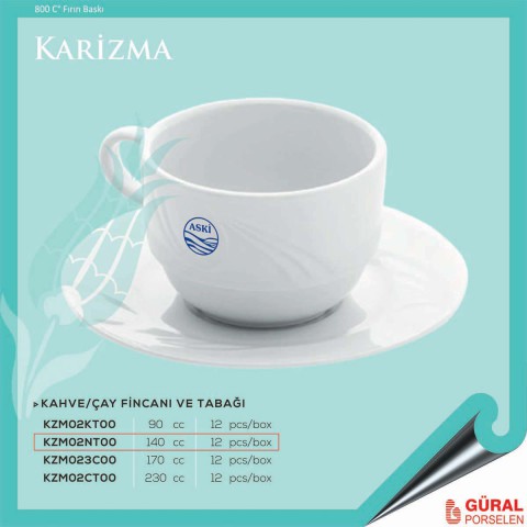 Baskılı Karizma Nescafe Fincanı ve Tabağı 140 cc