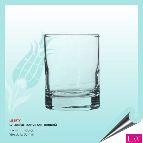 Baskılı Lav Liberty Kahve Yanı Su Bardağı 65 cc