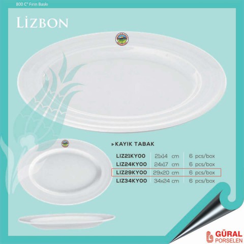 Baskılı Lizbon Kayık Tabak 29 cm