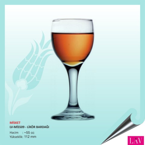 Baskılı Lav Misket Likör Bardağı 55 cc