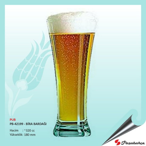Pub Pb-42199 - Baskılı Bira Bardağı 320 cc