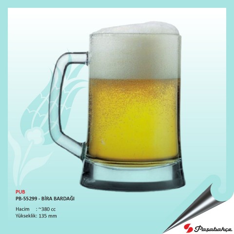 Pub Pb-55299 - Baskılı Bira Bardağı 380 cc