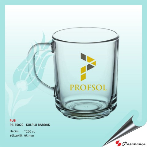 Pub Pb-55029 - Baskılı Kulplu Bardak 250 cc