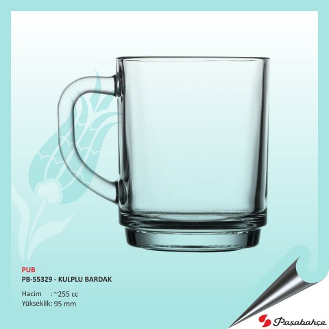 Pub Pb-55329 - Baskılı Kulplu Bardak  255 cc