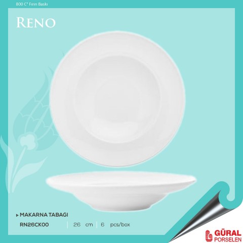 Baskılı Reno Makarna Tabağı 26 cm