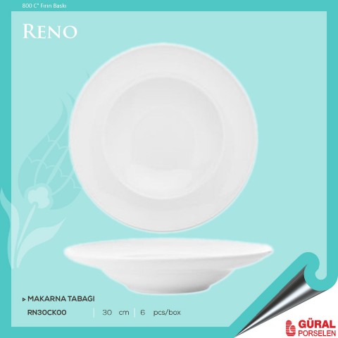 Baskılı Reno Makarna Tabağı 30 cm