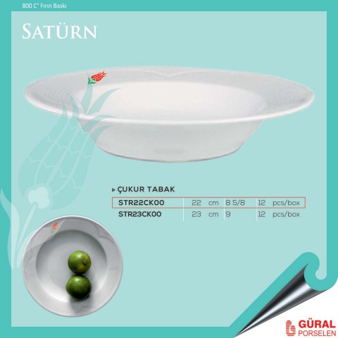 Baskılı Satürn Çukur Tabak 22 cm