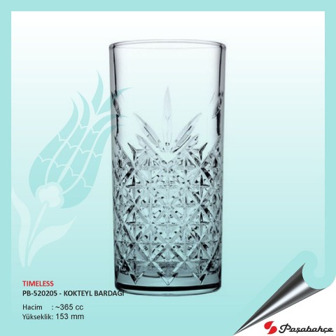 Tımeless Pb-520205 - Baskılı Kokteyl Bardağı 365 cc