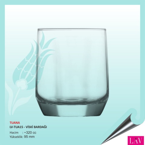 Baskılı Tuana Viski Bardağı 320 cc