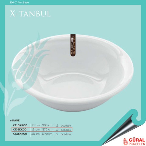 Baskılı X-tanbul Kase 19 cm