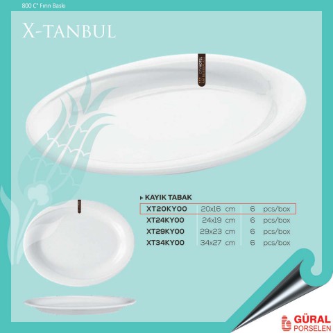 Baskılı X-tanbul Kayık Tabak 20 cm