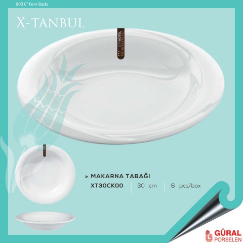 Baskılı X-tanbul Makarna Tabağı 30 cm